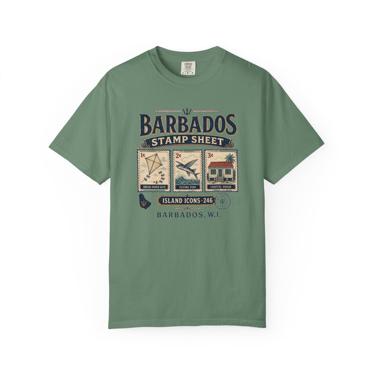 Barbados Stamp Sheet T‑Shirt