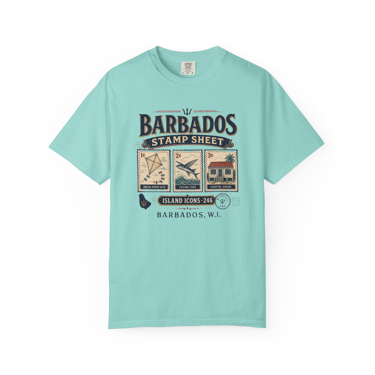 Barbados Stamp Sheet T‑Shirt