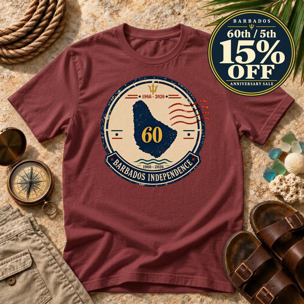 Anniversary 60th Independence Stamp T-Shirt