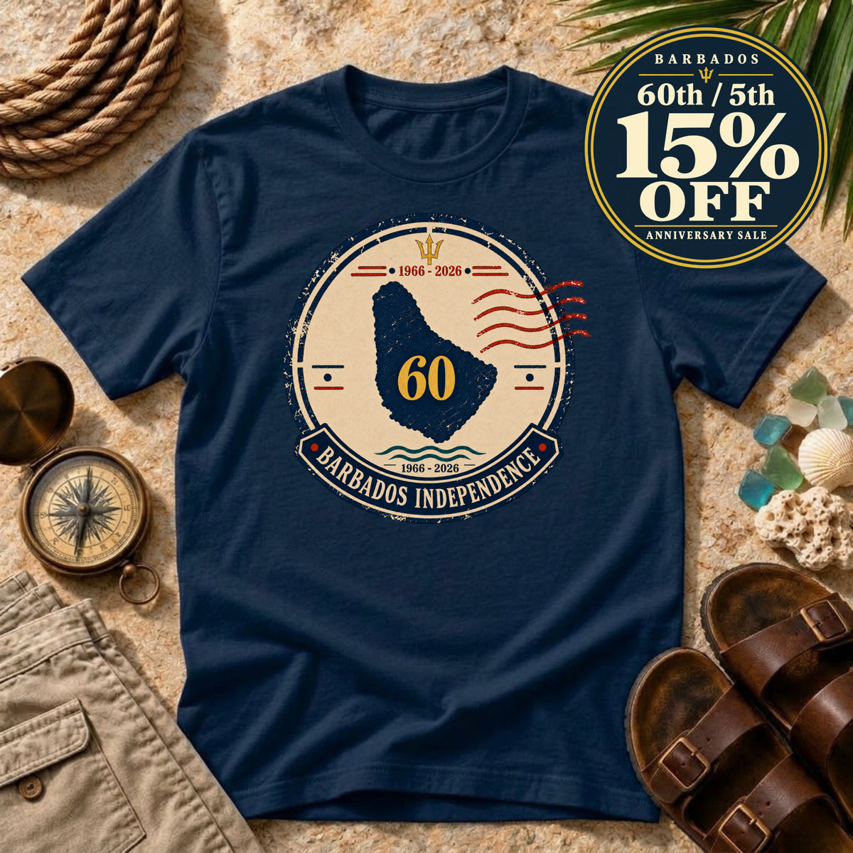 Anniversary 60th Independence Stamp T-Shirt