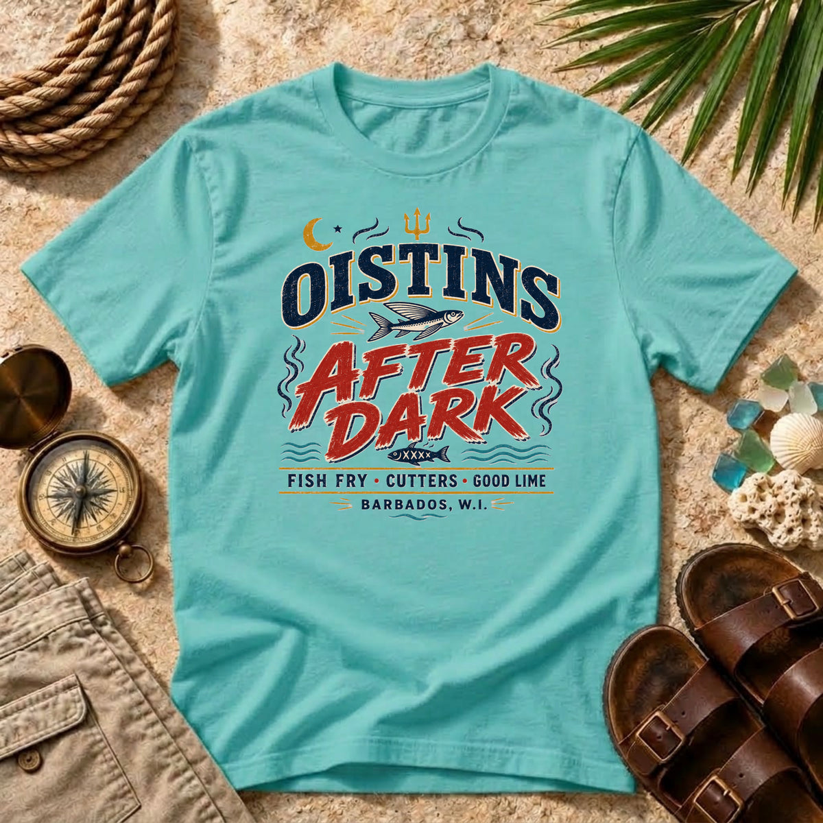 Oistins After Dark Typography T-Shirt