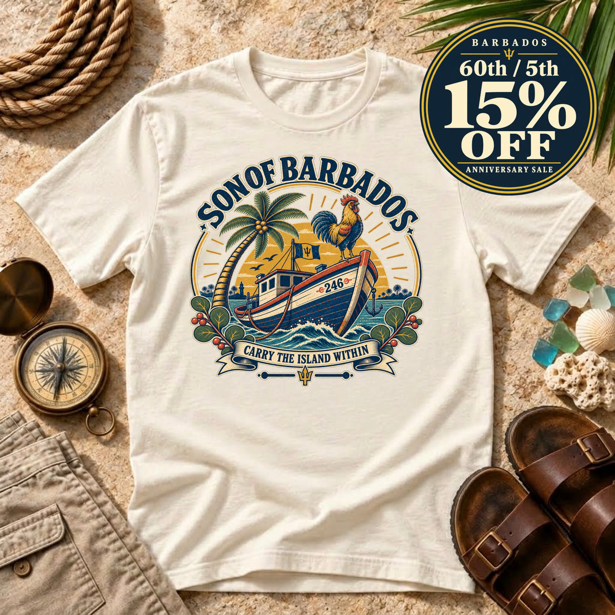 Son Of Barbados Heritage Crest T-Shirt